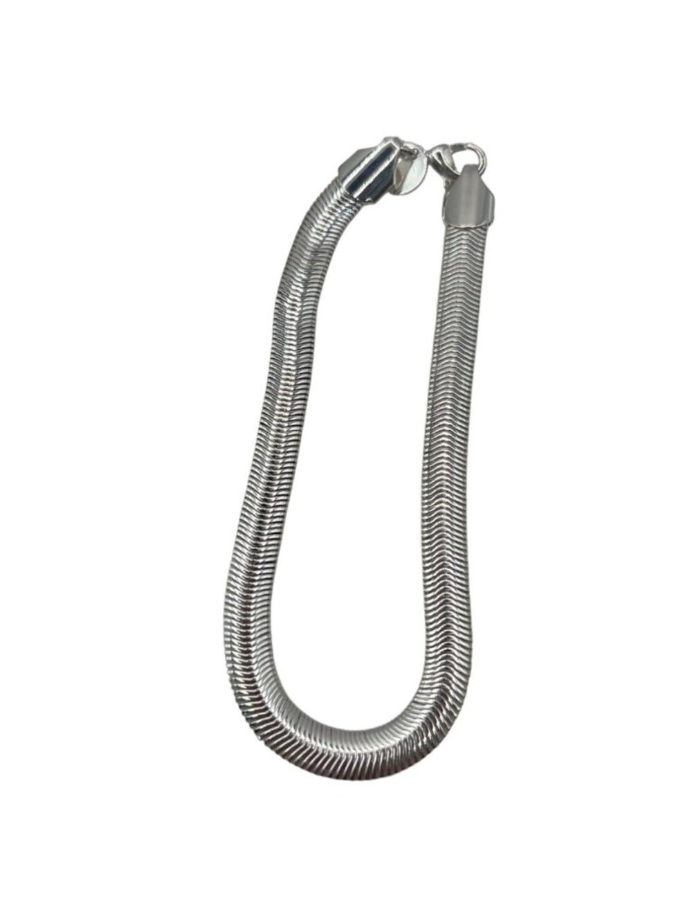 Sterling Silver 925 Herringbone Chain Bracelet W/Lobster Clasp 7.5 Inches A04 - Picture 3 of 4